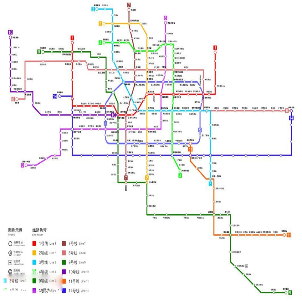 鄭州地鐵線路圖